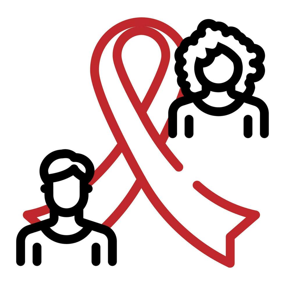 red ribbon symbol Health and medical concept. World AIDS Day, icons vector