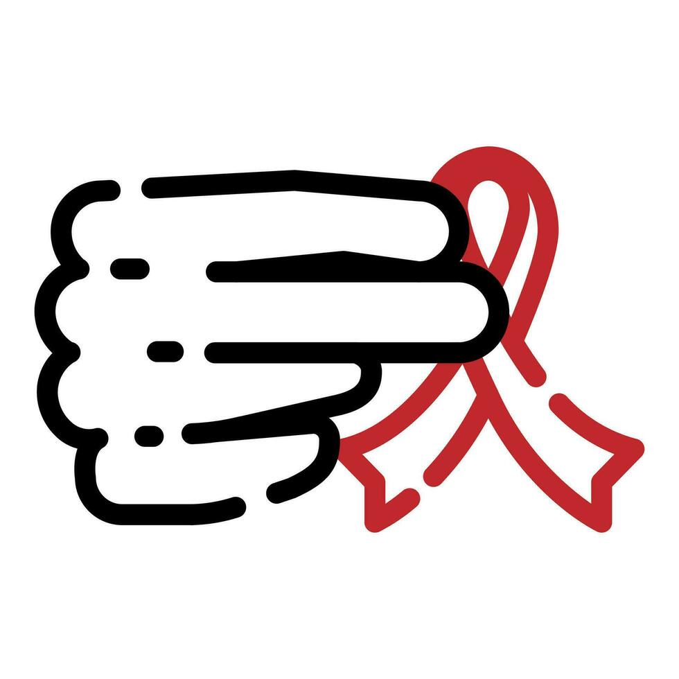 red ribbon symbol Health and medical concept. World AIDS Day, icons vector