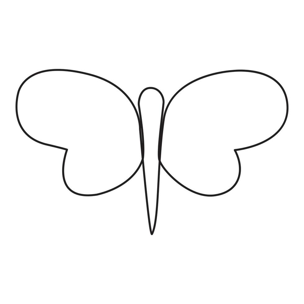 Continuous line butterfly vector illustration