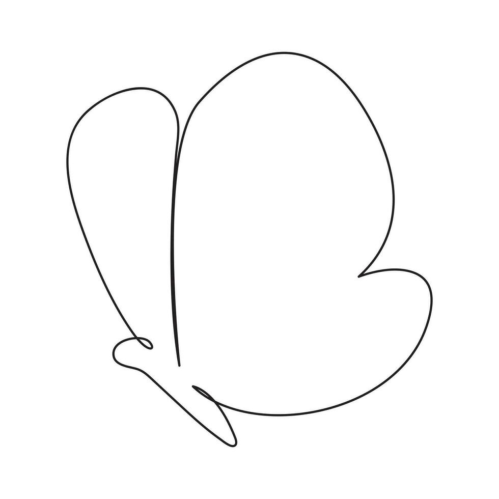 Continuous line butterfly vector illustration