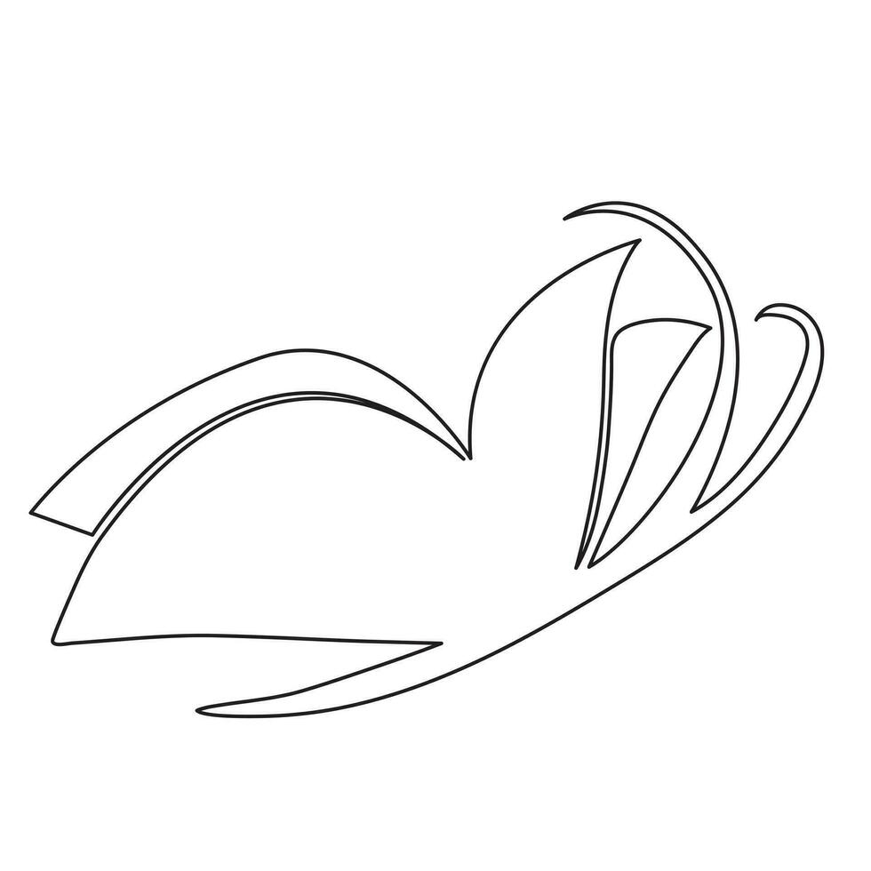 Continuous line butterfly vector illustration