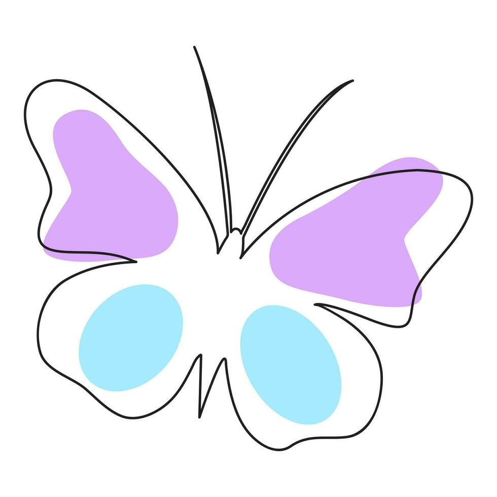 Continuous line butterfly vector illustration