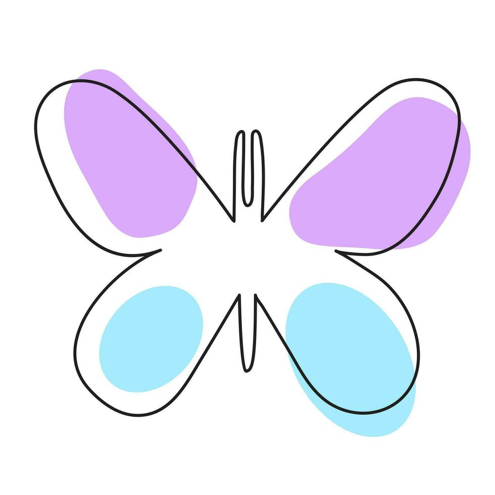 Continuous line butterfly vector illustration