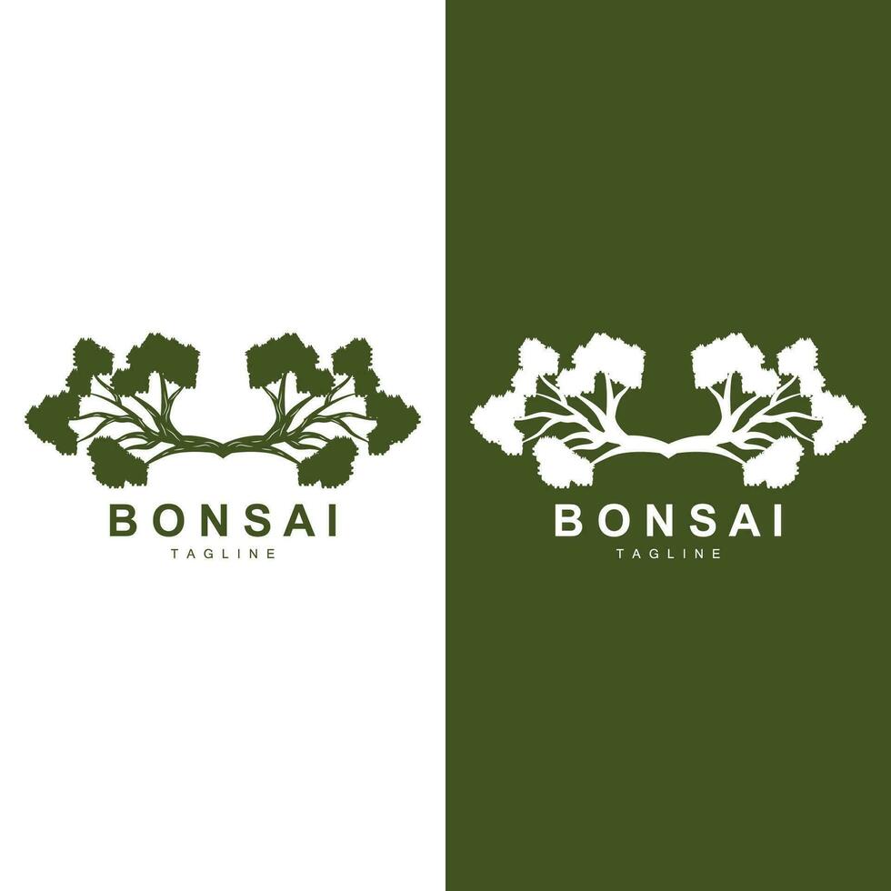 bonsai árbol logo vector símbolo ilustración diseño