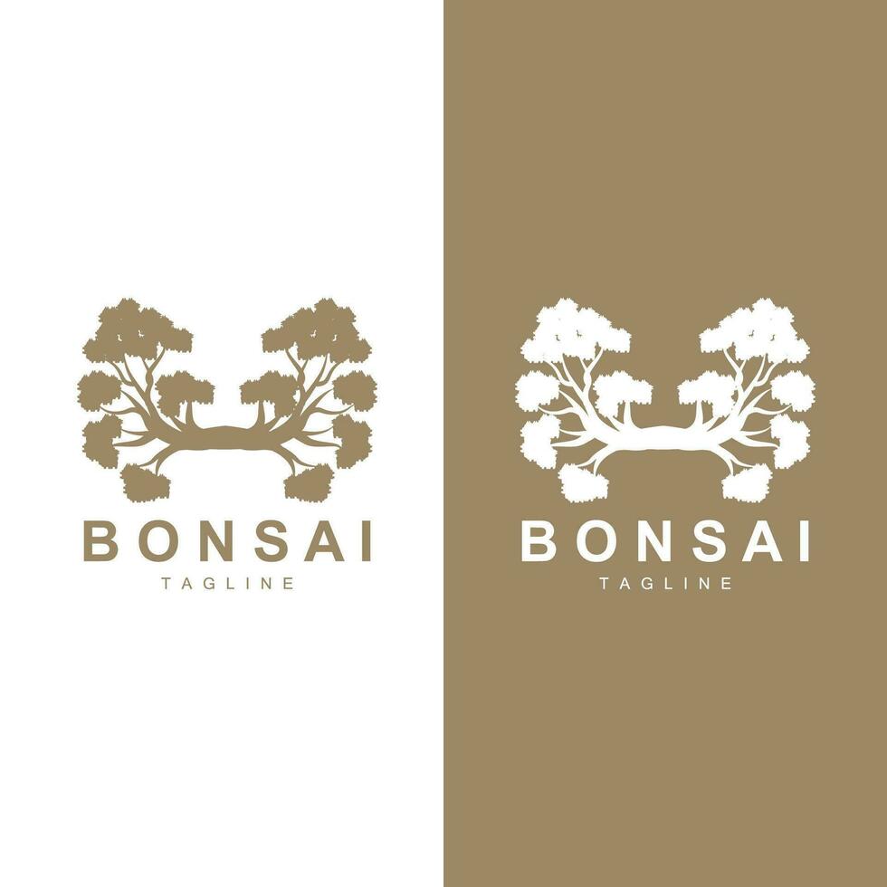 bonsai árbol logo vector símbolo ilustración diseño