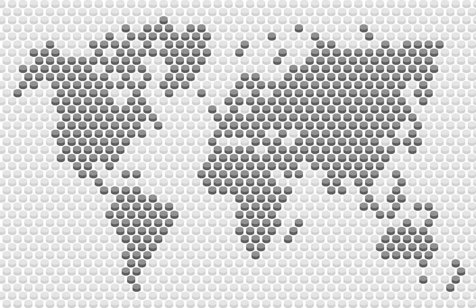 button dot world map vector and illustration