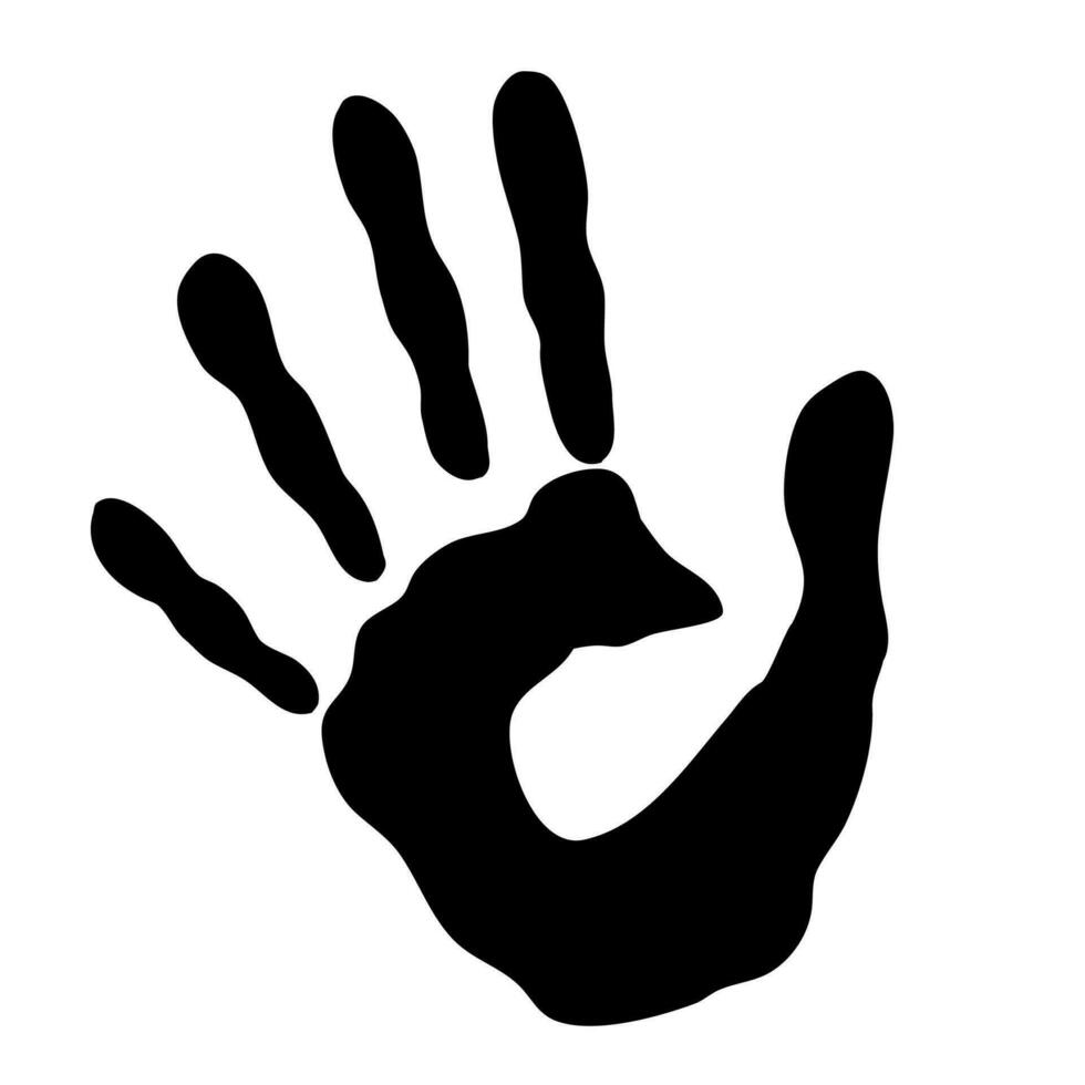 Black Handprint Element vector