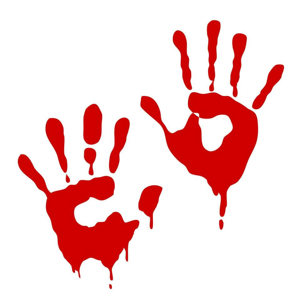 Red Bloody Handprint Element vector