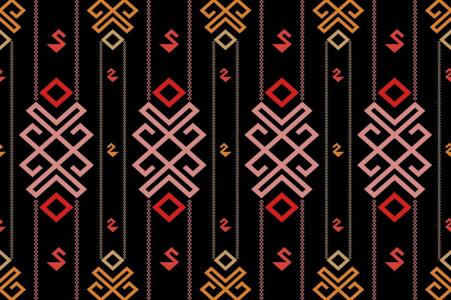Cross stitch colorful geometric traditional ethnic pattern Ikat seamless pattern abstract design for fabric print cloth dress carpet curtains and sarong Aztec African Indian Indonesian vector