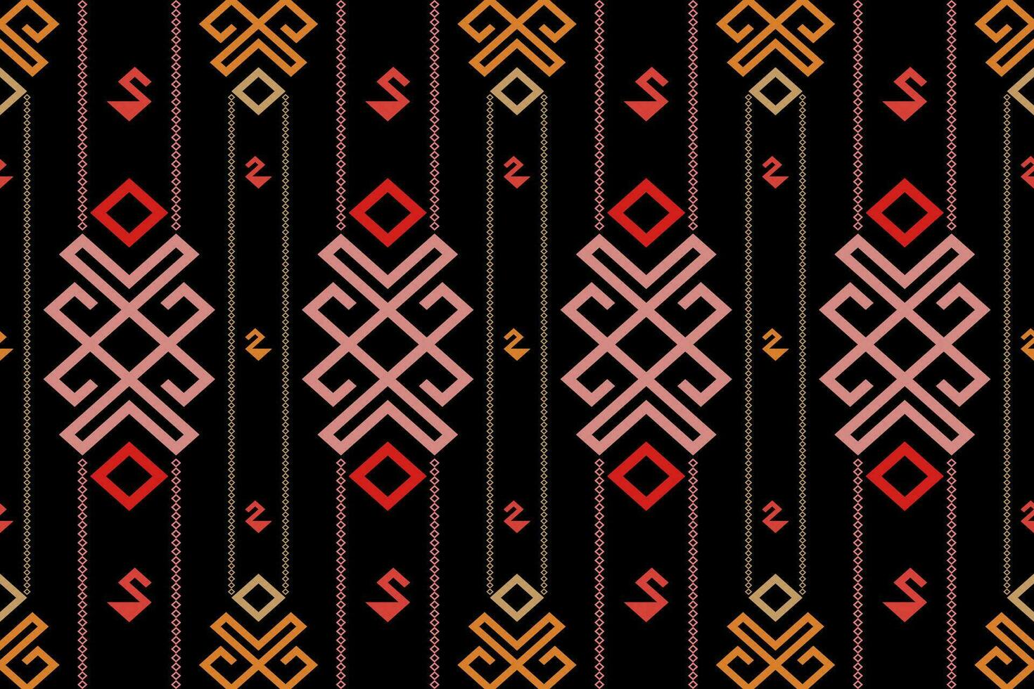 cruzar puntada vistoso geométrico tradicional étnico modelo ikat sin costura modelo resumen diseño para tela impresión paño vestir alfombra cortinas y pareo de malasia azteca africano indio indonesio vector