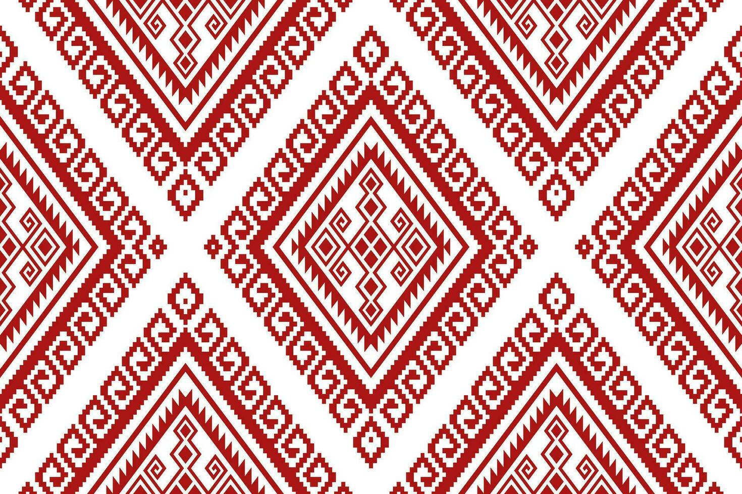 Cross stitch colorful geometric traditional ethnic pattern Ikat seamless pattern abstract design vector