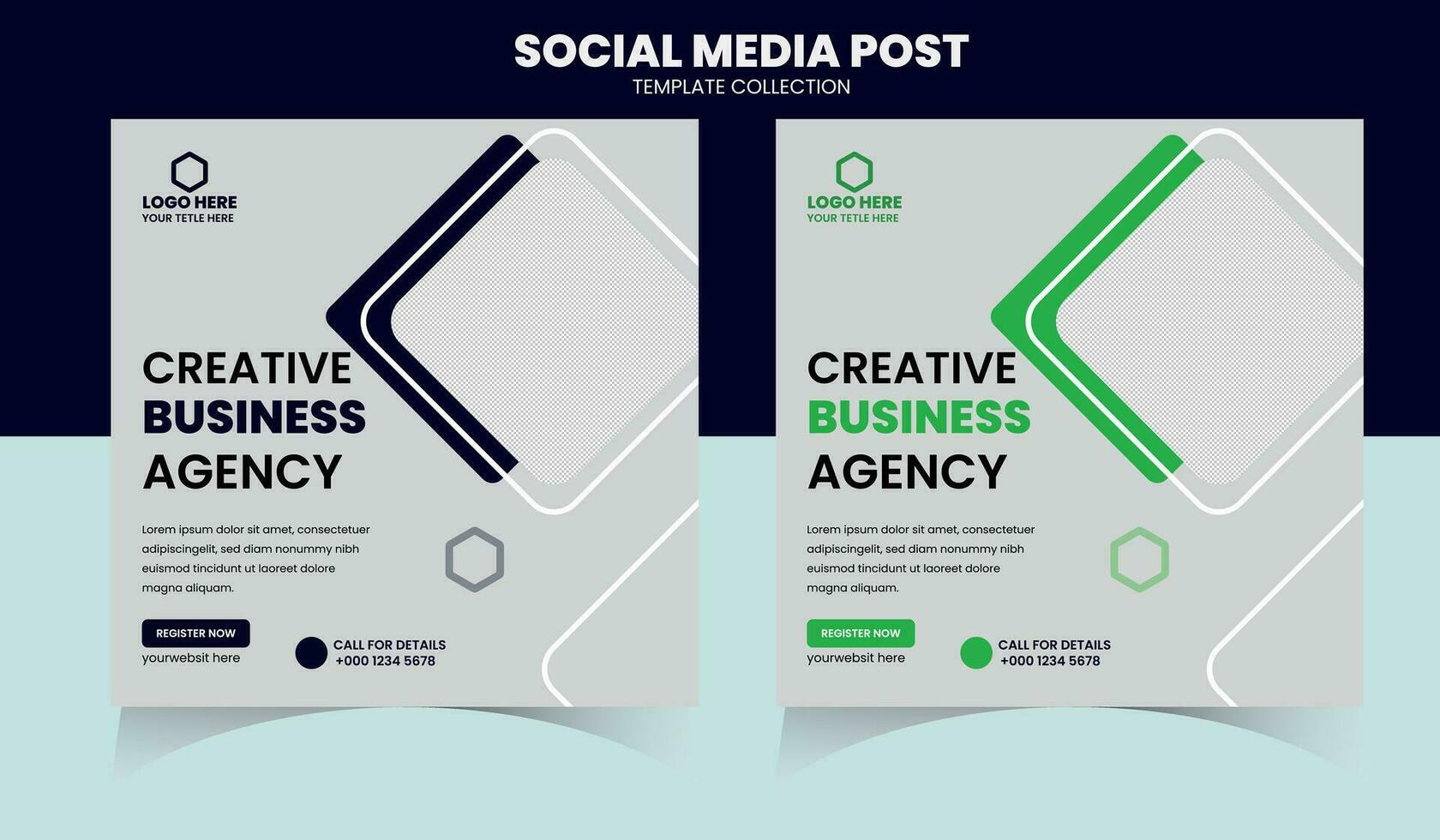 Creative business marketing social media post template vector