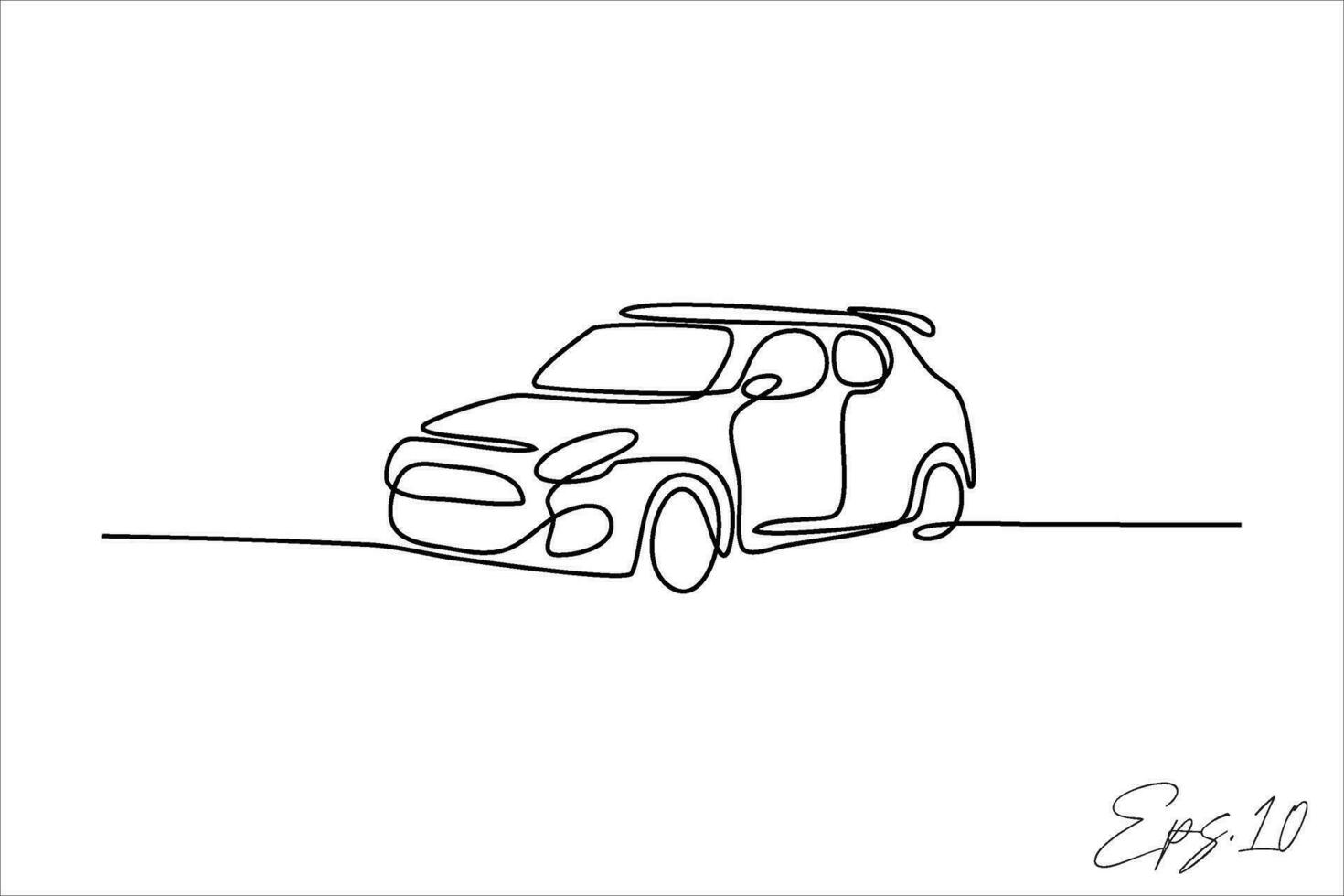 vector illustration continuous line art drawing of car