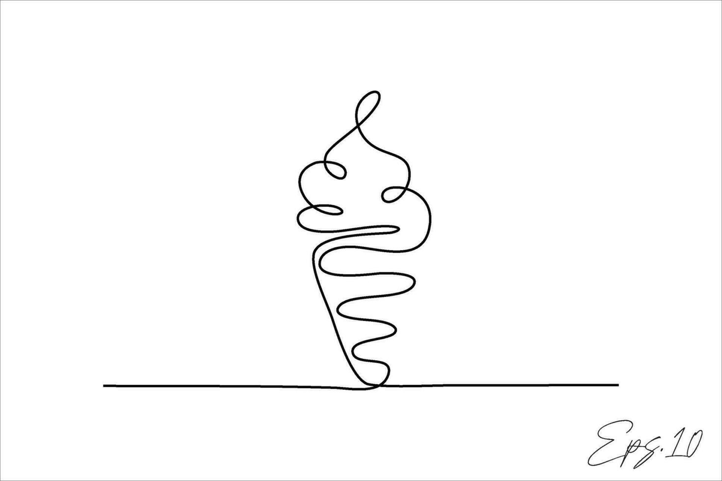 ice cream continuous line vector illustration