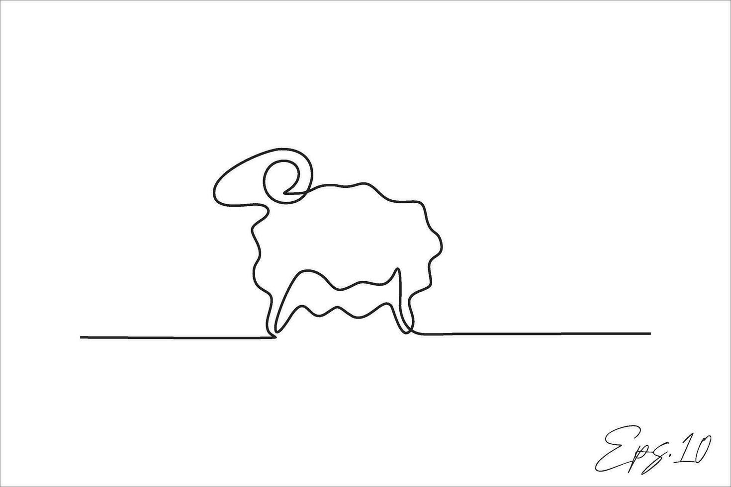 continuous line vector illustration design of sheep