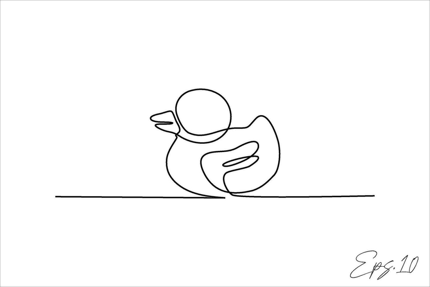 continuo línea vector ilustración diseño de uno nadando Pato