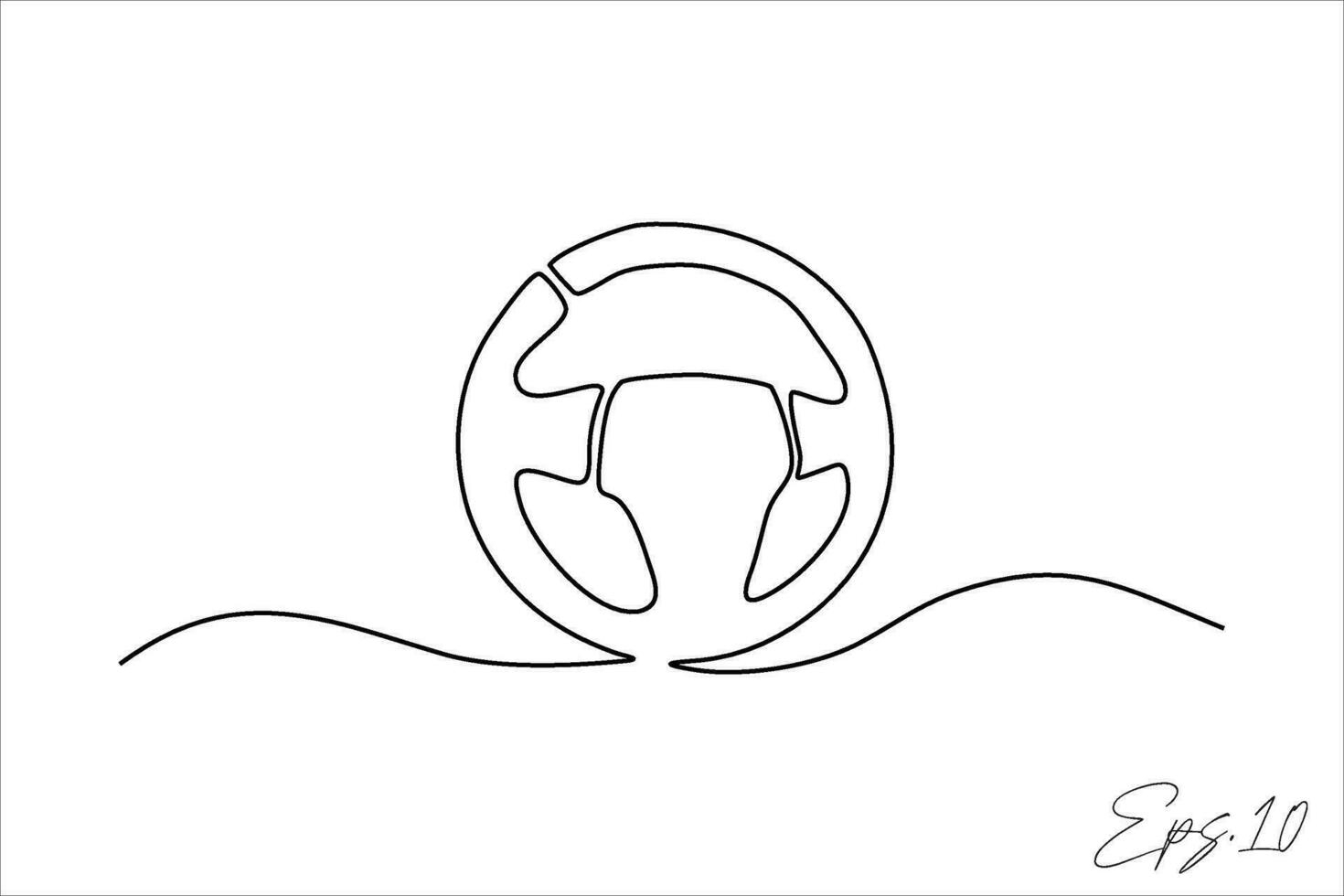 car steering wheel continuous line vector illustration