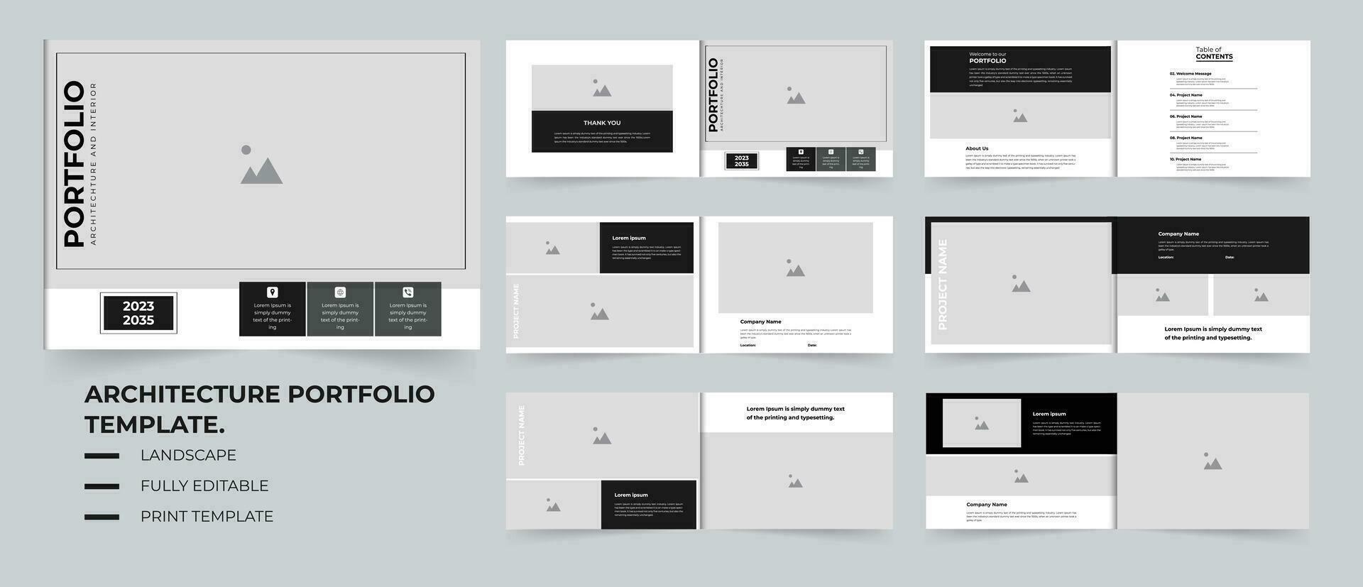 Company portfolio or Architecture portfolio template design vector