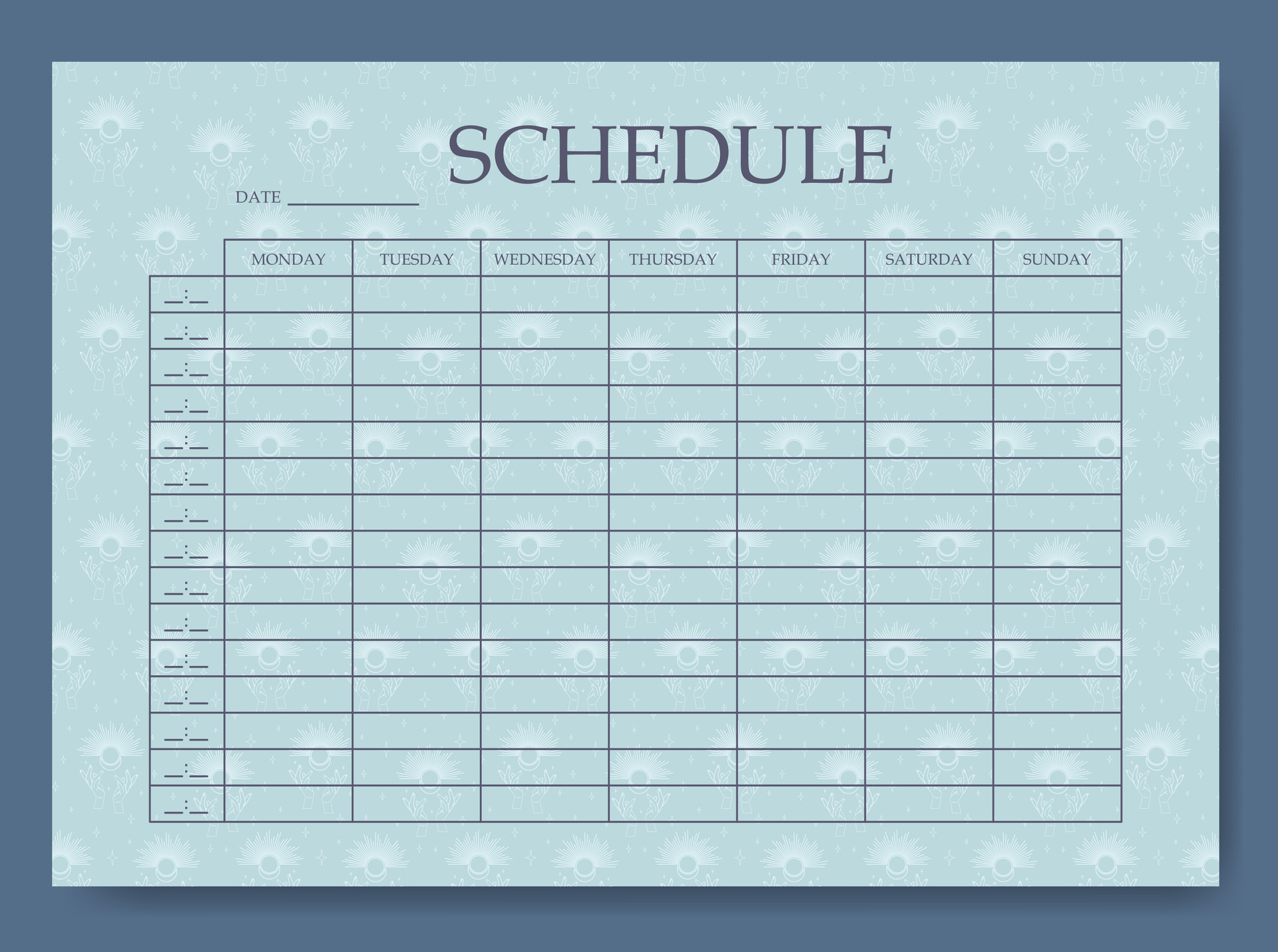 Creative Schedule Template