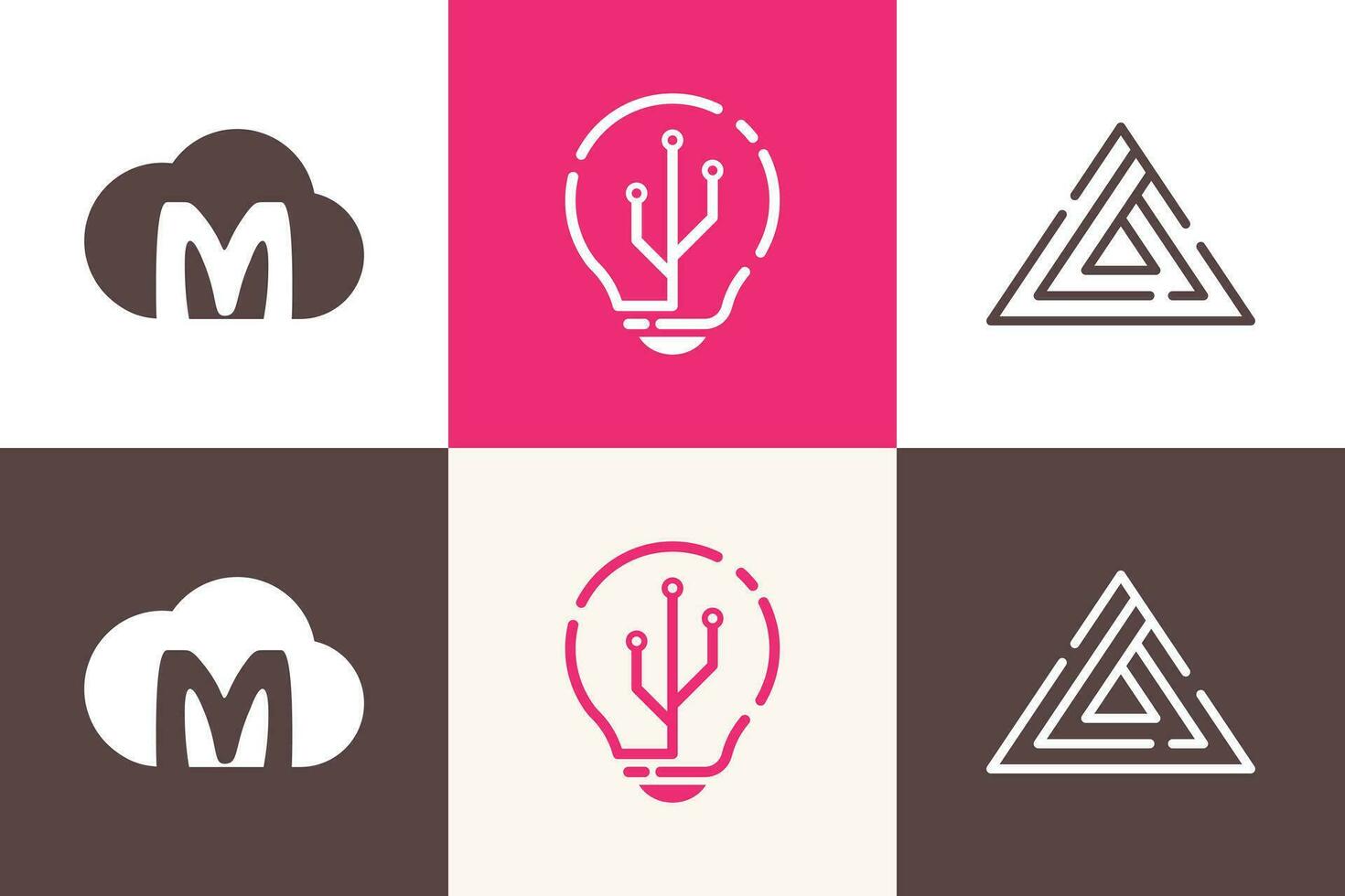 Technology logo design vector collection with creative element concept