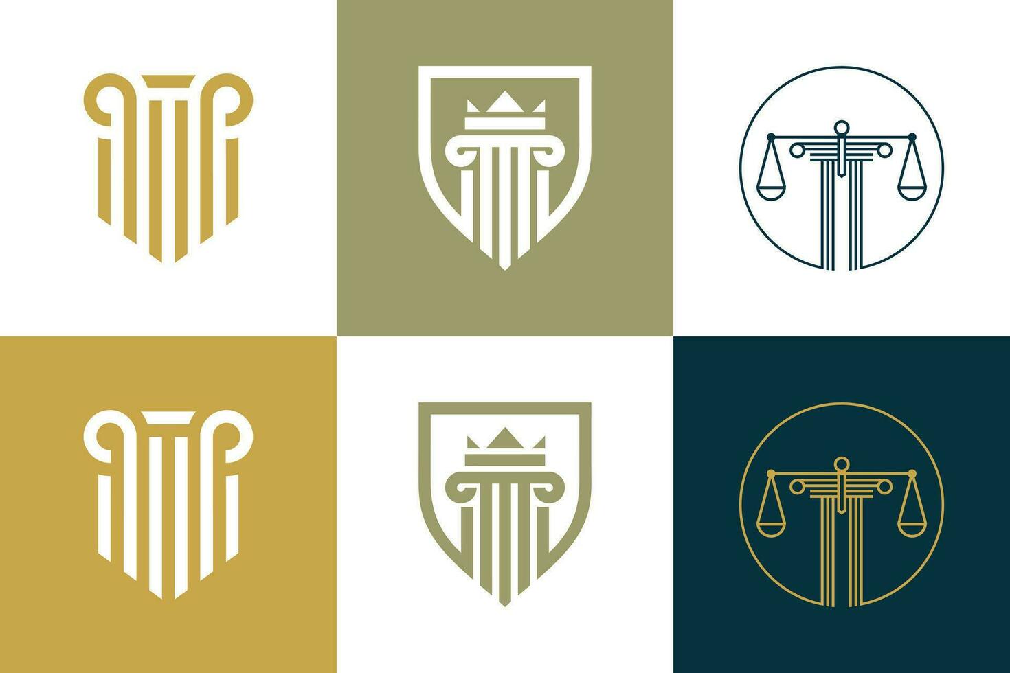 Law firm logo design vector collection with creative element concept