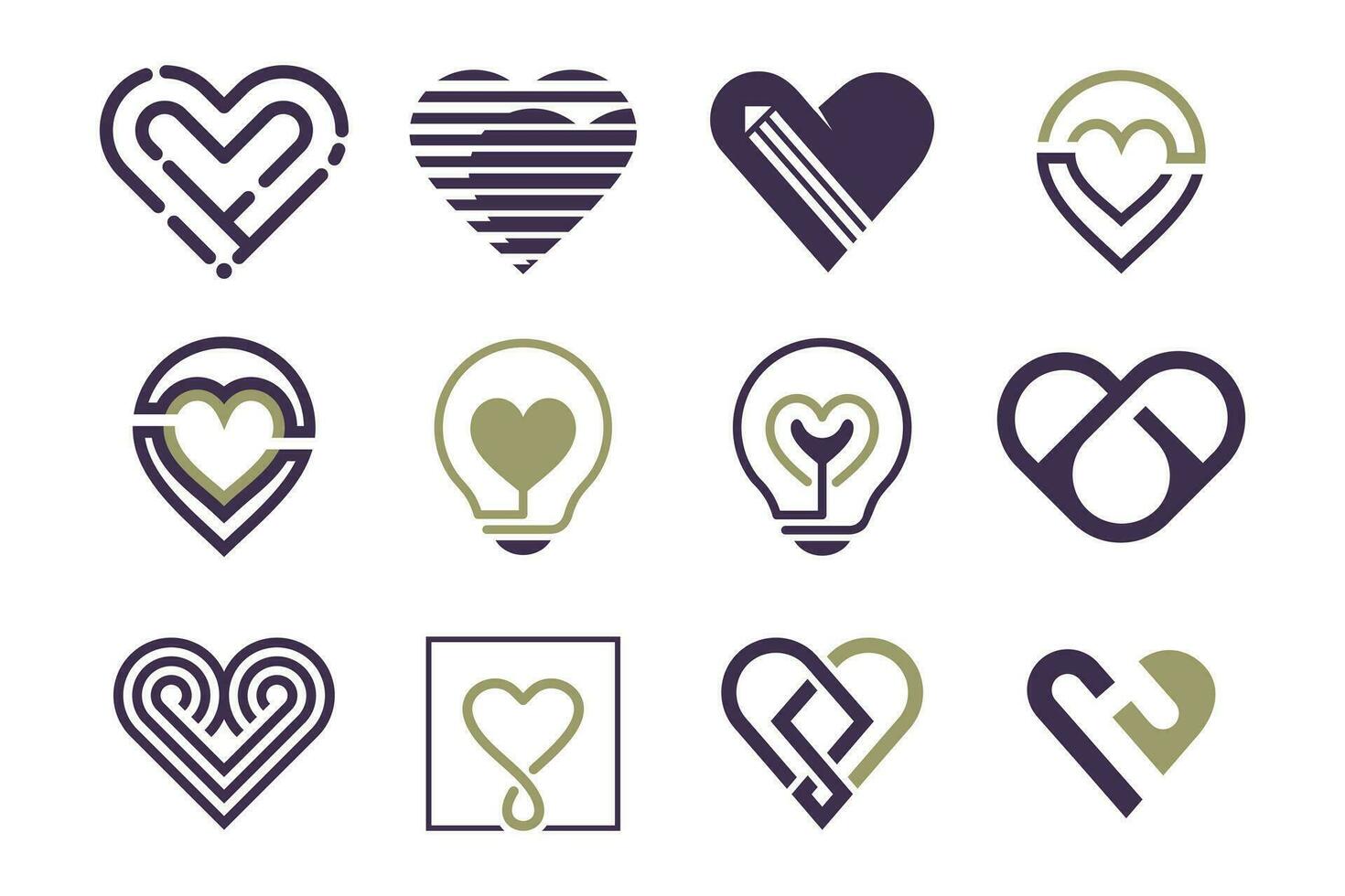 Love logo design vector collection with creative element concept