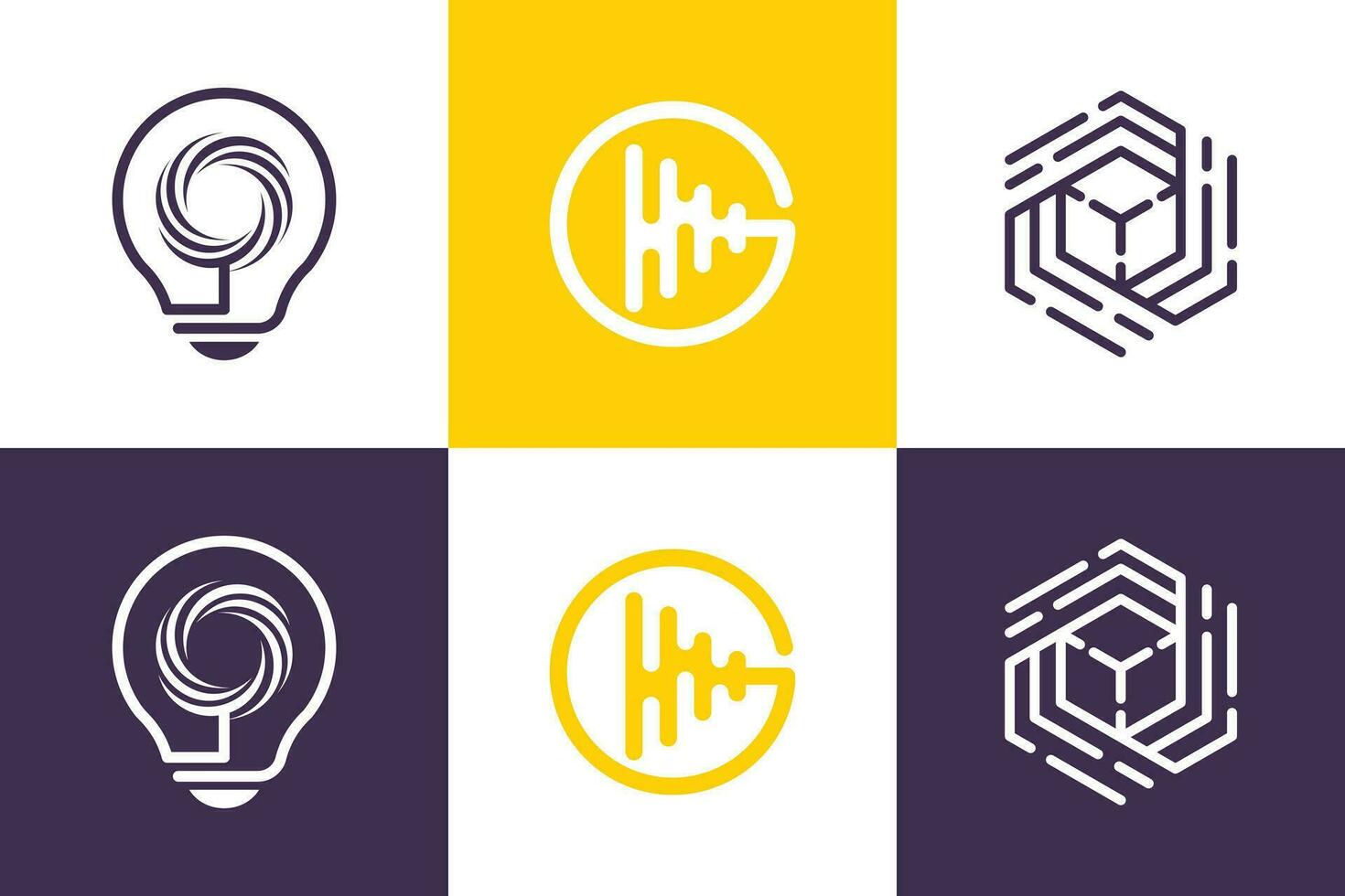 Technology logo design vector collection with creative element concept