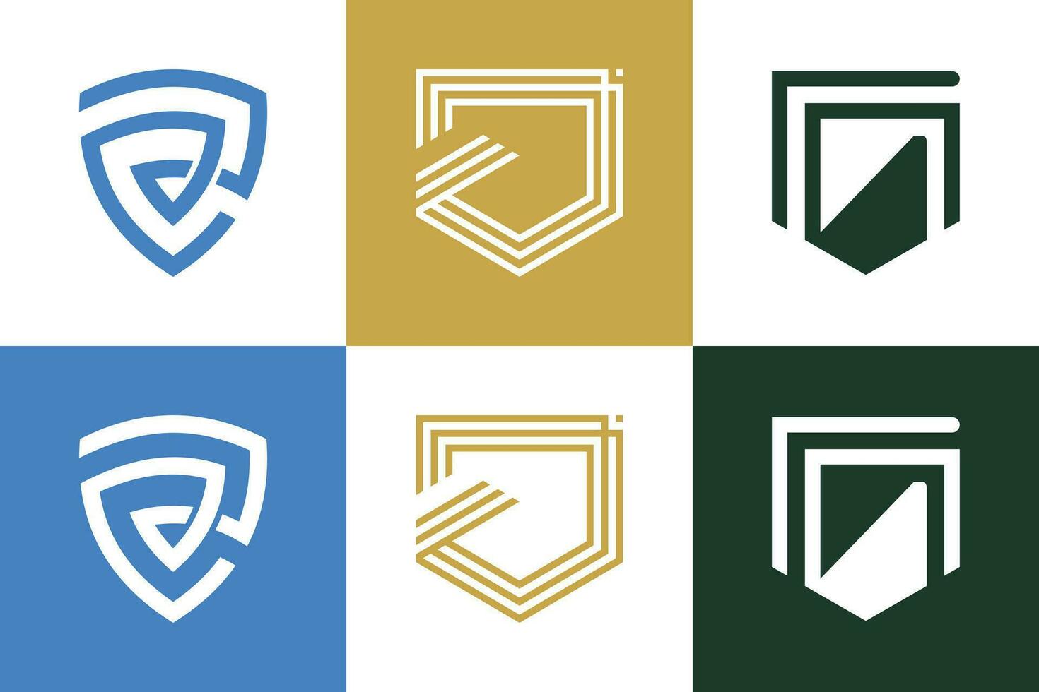 Shield logo design vector collection with creative element concept