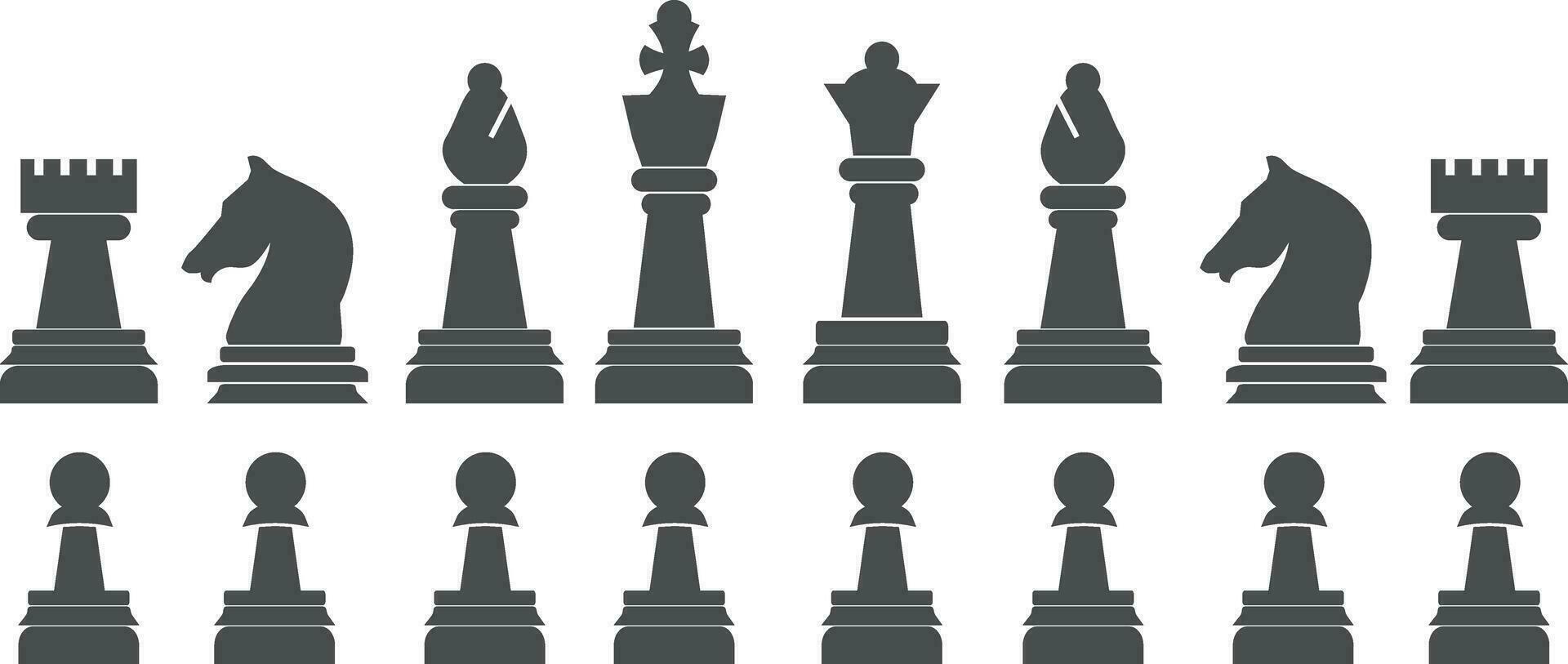 Chess icon set vector illustrations