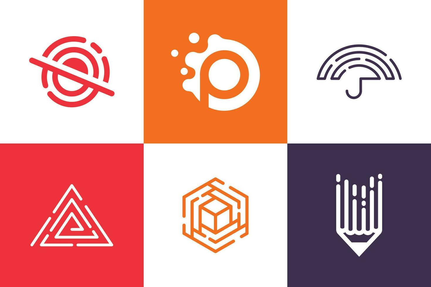 Technology logo design vector collection with creative element concept