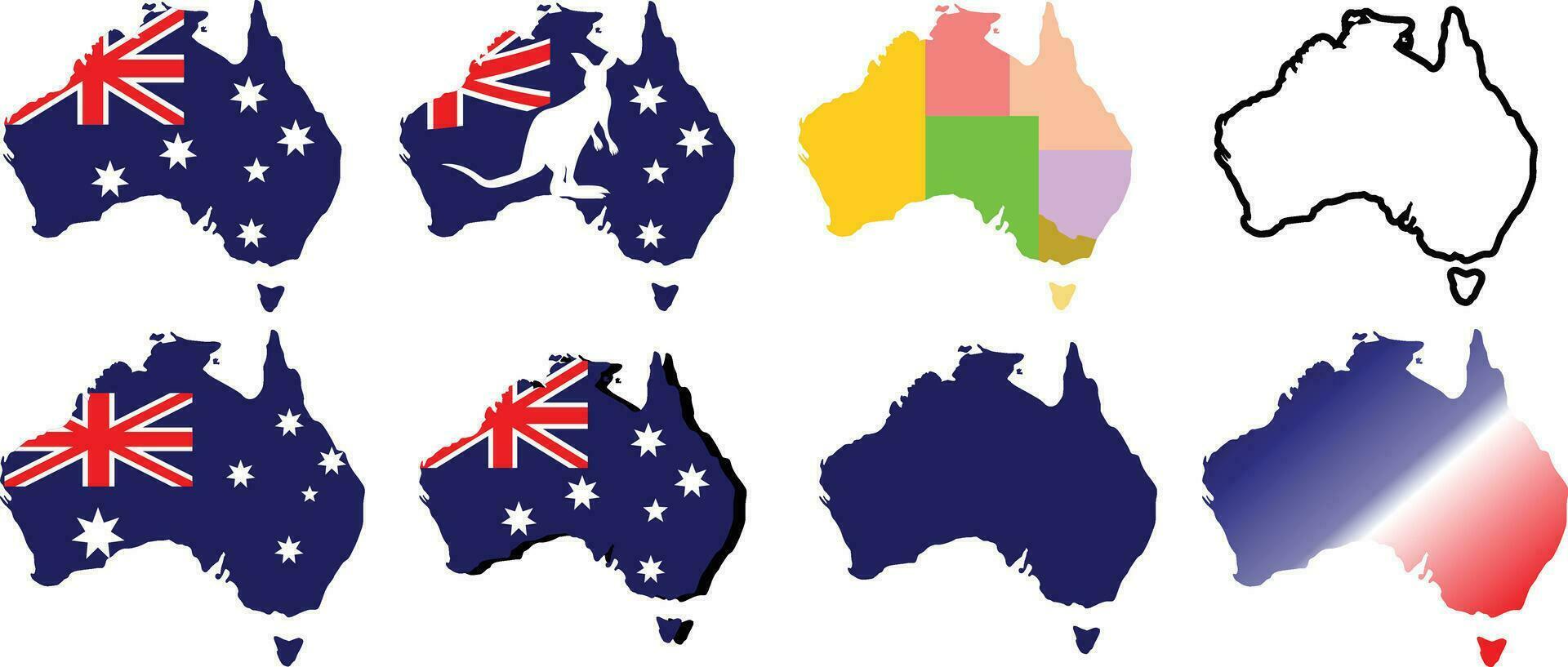 Set of australia map vector