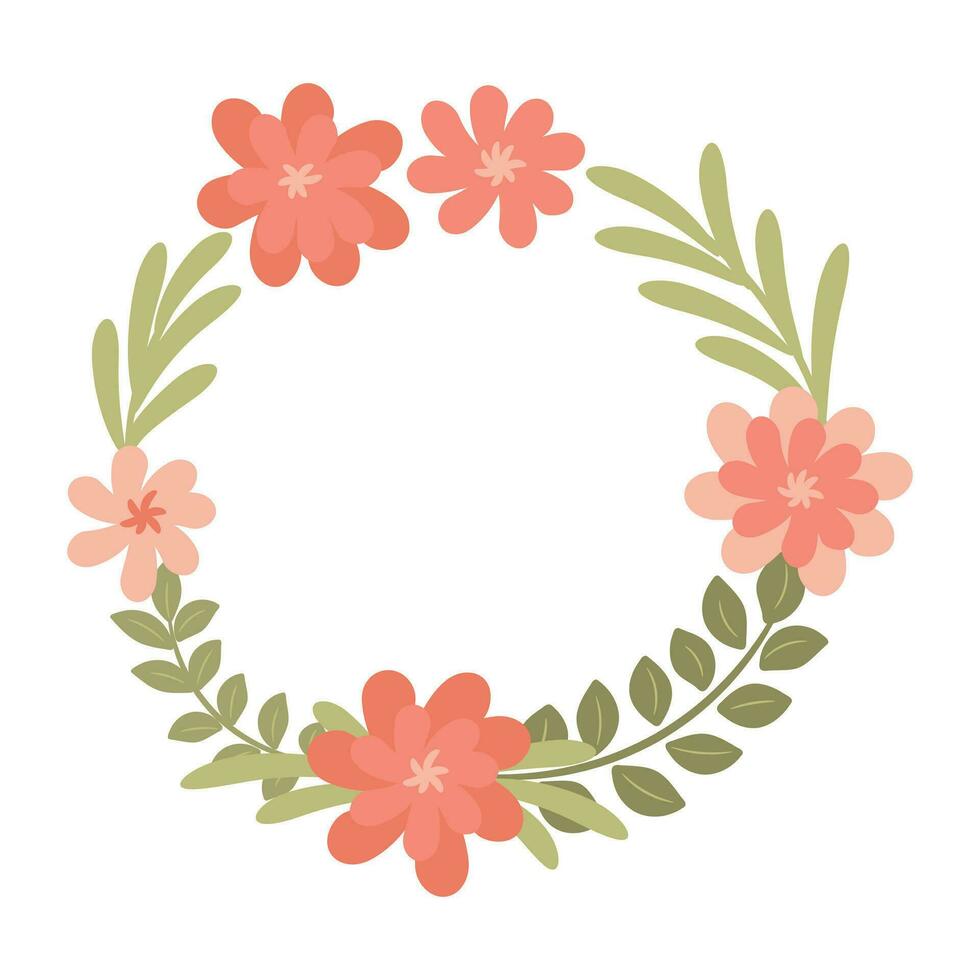 Abstract foliage wreath. Vector illustration.