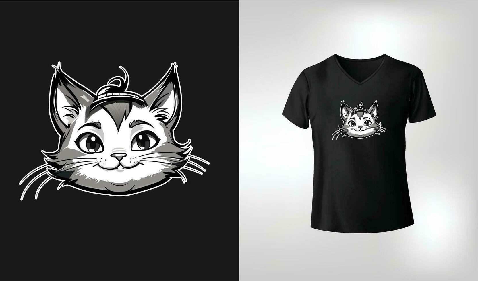 Cute baby cat face with background illustration vector. vector