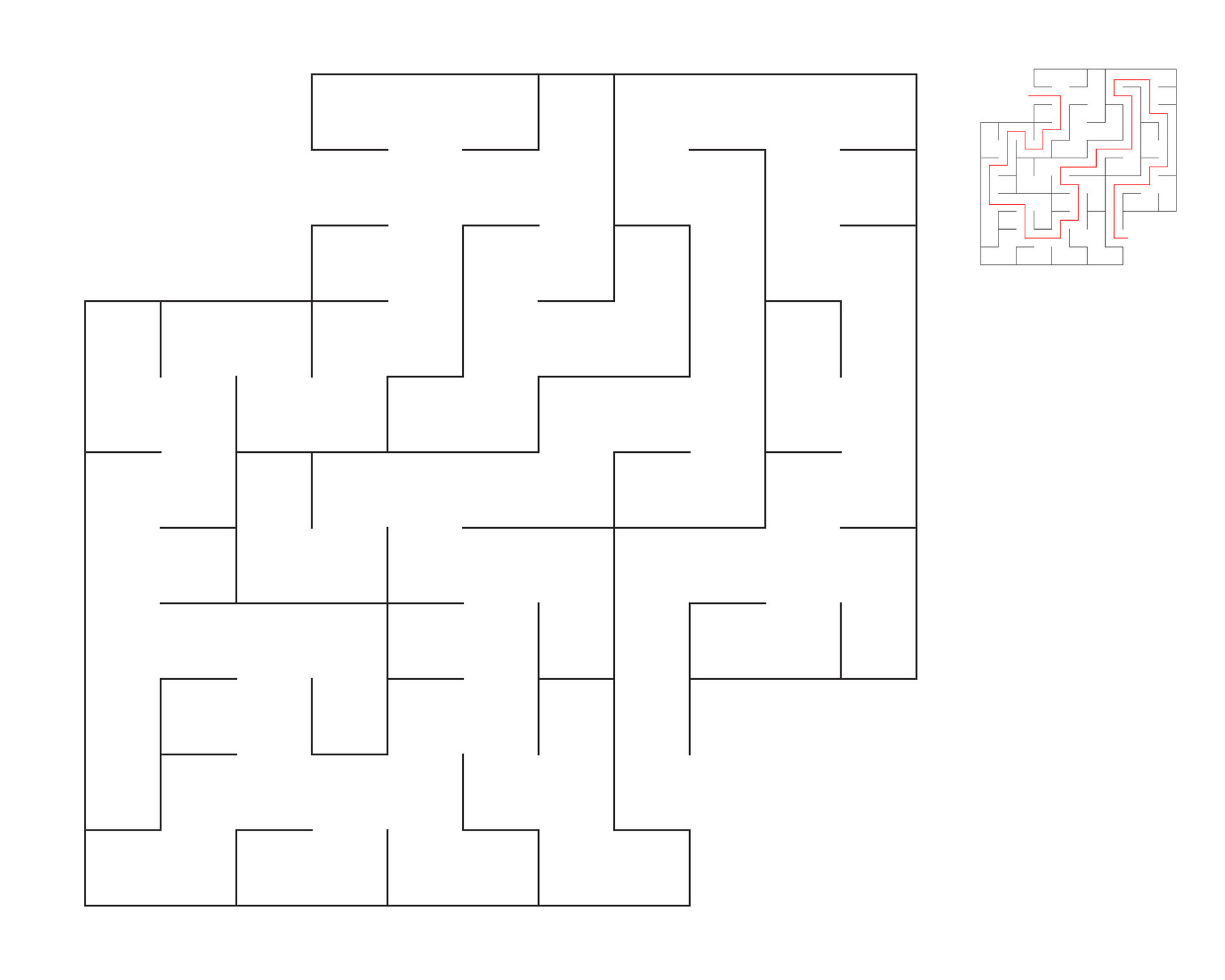 Square maze, logic game with labyrinths. maze game. A maze with answers