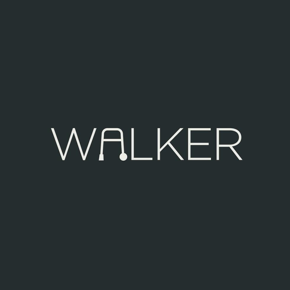 Vector walker text logo design