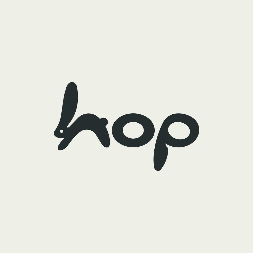 Vector hop text logo design