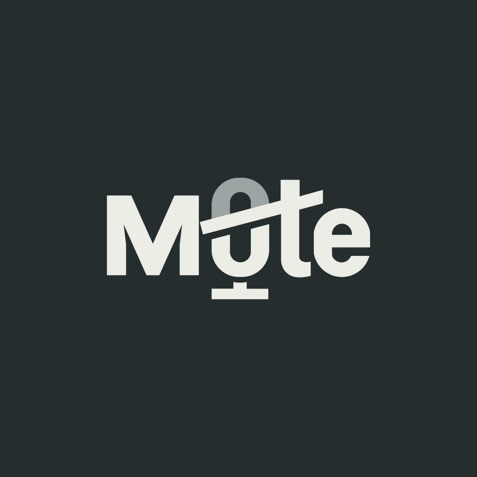 Vector mute text logo design