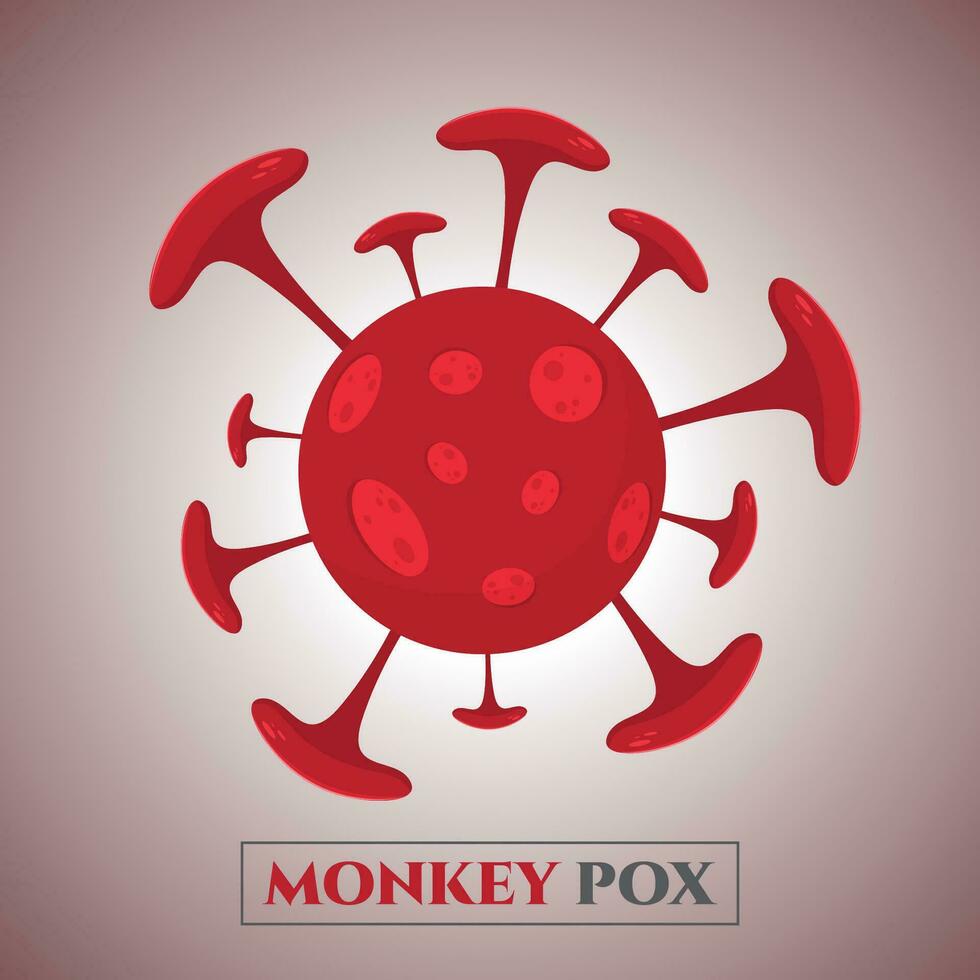 Monkey pox virus, vector illustration of flat style virus outbreak pandemic logo design