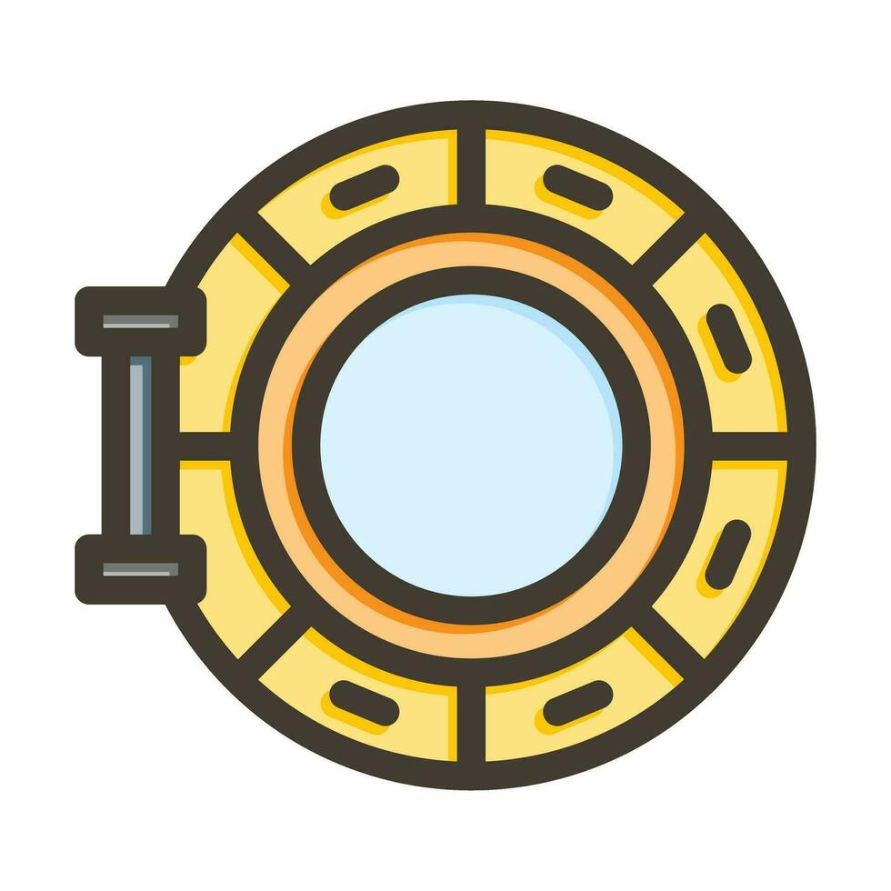 Porthole Vector Thick Line Filled Colors Icon For Personal And Commercial Use.