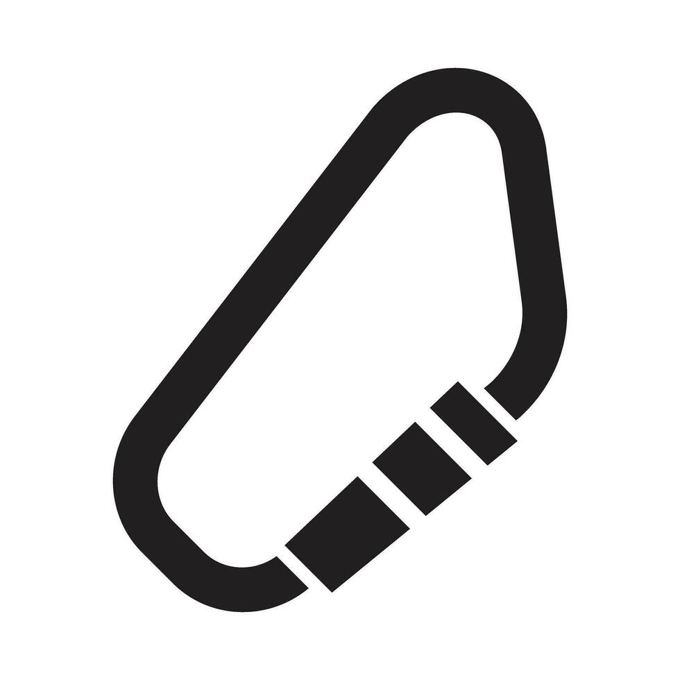 Carabiner Vector Glyph Icon For Personal And Commercial Use.