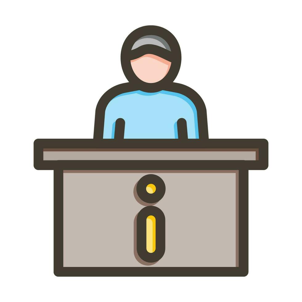 Information Desk Vector Thick Line Filled Colors Icon For Personal And Commercial Use.