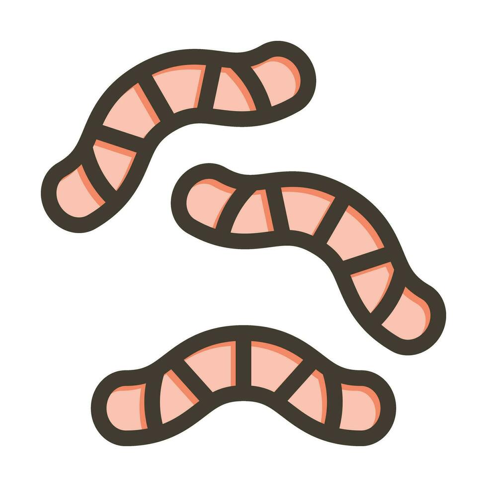 Worms Vector Thick Line Filled Colors Icon For Personal And Commercial Use.