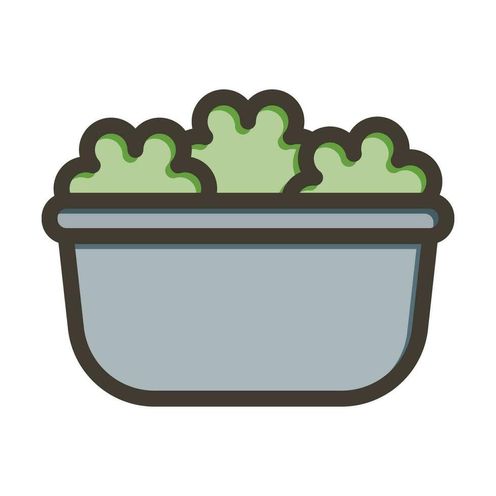 ensalada vector grueso línea lleno colores icono para personal y comercial usar.