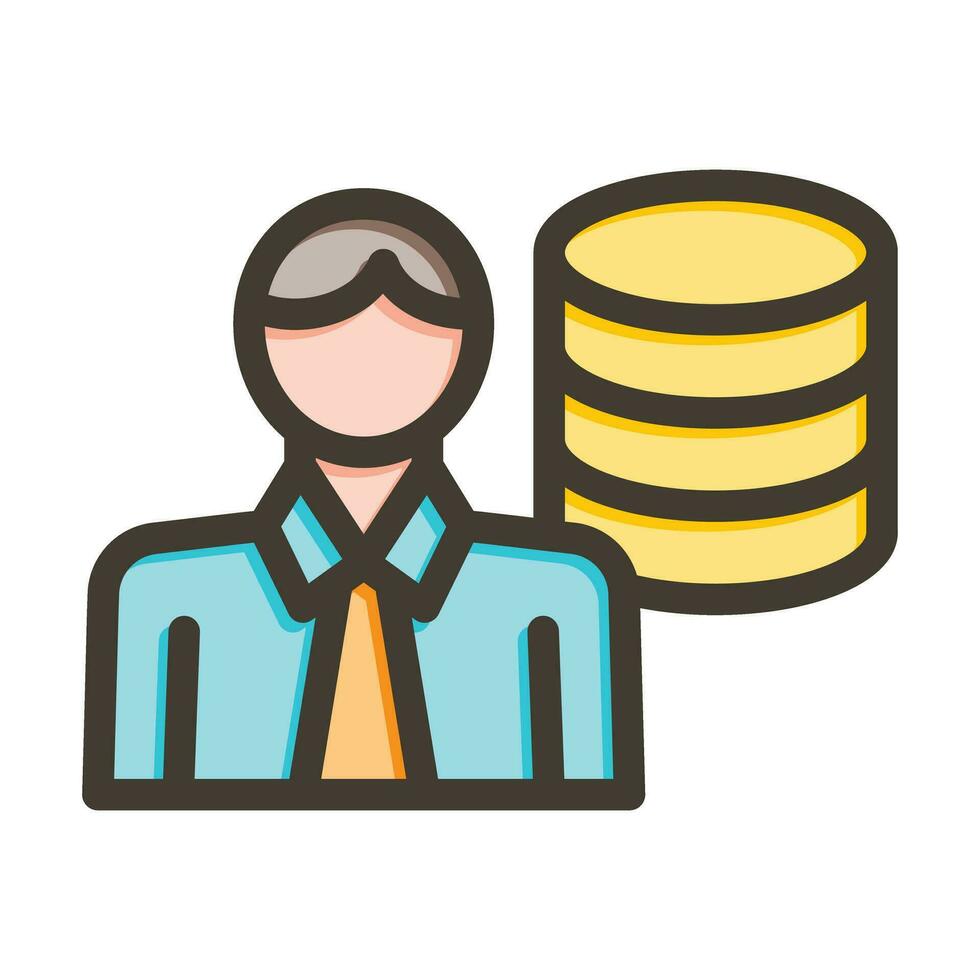 Investor Vector Thick Line Filled Colors Icon For Personal And Commercial Use.