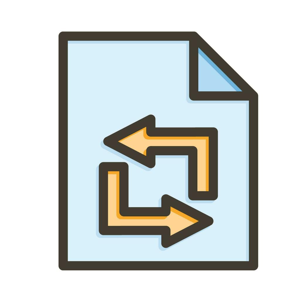 Data Synchronization Vector Thick Line Filled Colors Icon For Personal And Commercial Use.