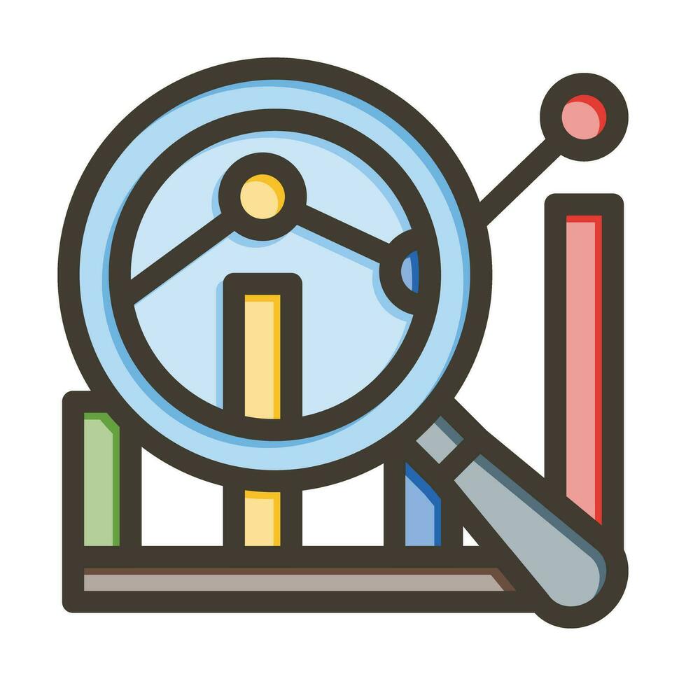 Market Research Vector Thick Line Filled Colors Icon For Personal And Commercial Use.