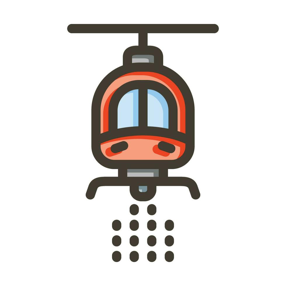 Helicopter Vector Thick Line Filled Colors Icon For Personal And Commercial Use.