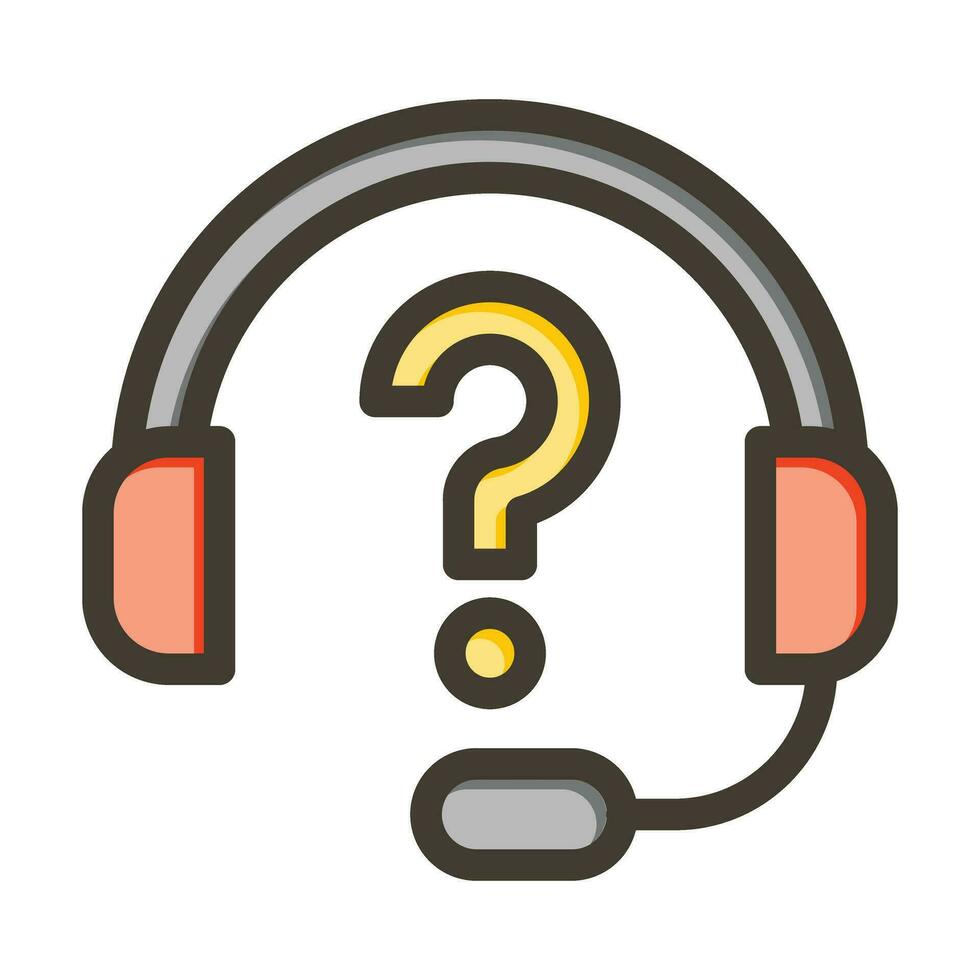 Question Vector Thick Line Filled Colors Icon For Personal And Commercial Use.