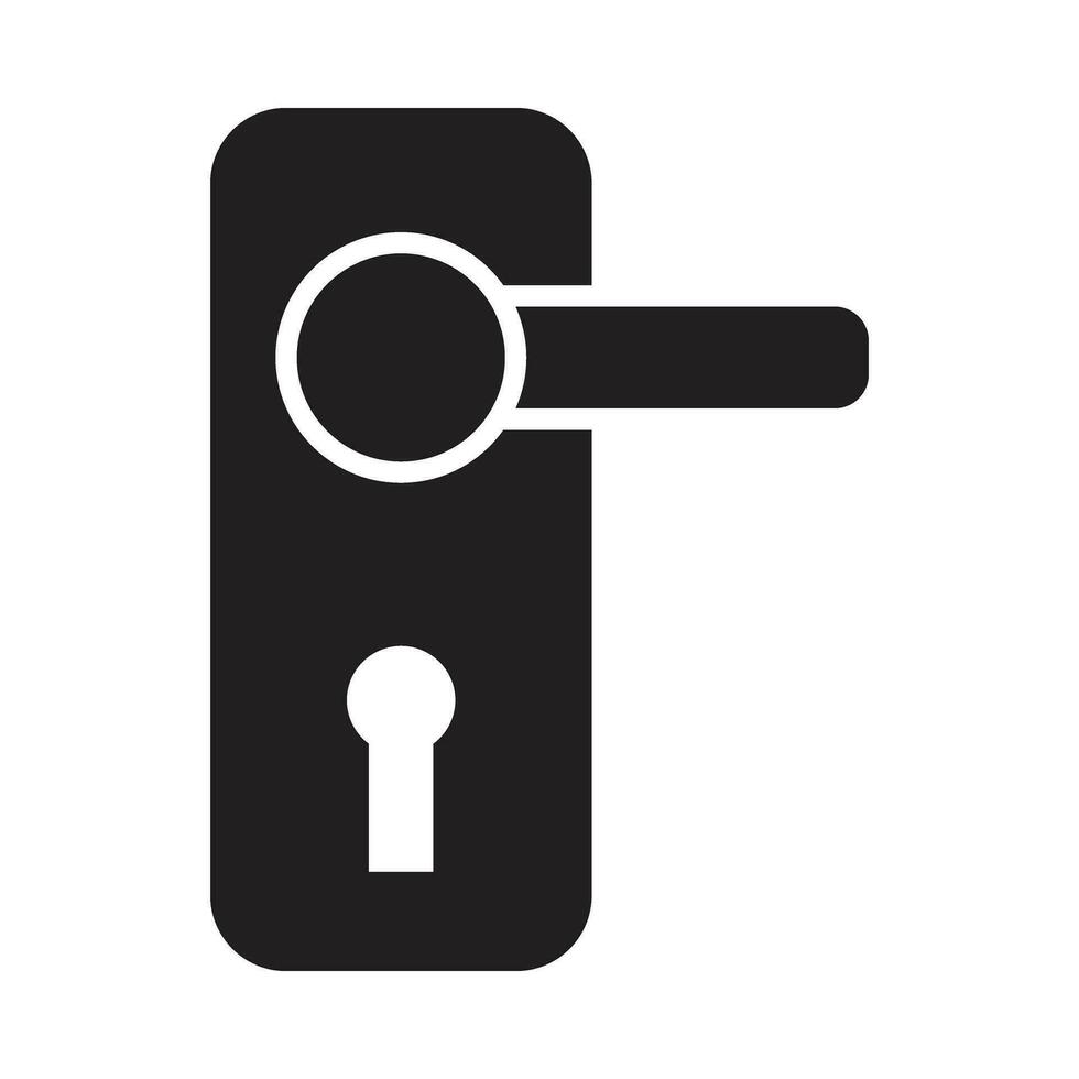 Door Knob Vector Glyph Icon For Personal And Commercial Use.