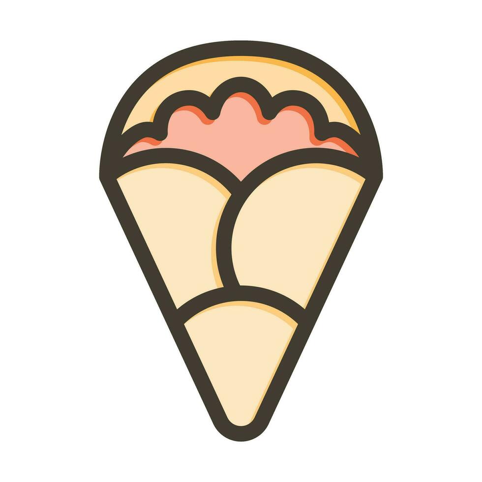 Crepe Vector Thick Line Filled Colors Icon For Personal And Commercial Use.